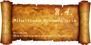 Mihalicska Artemíszia névjegykártya